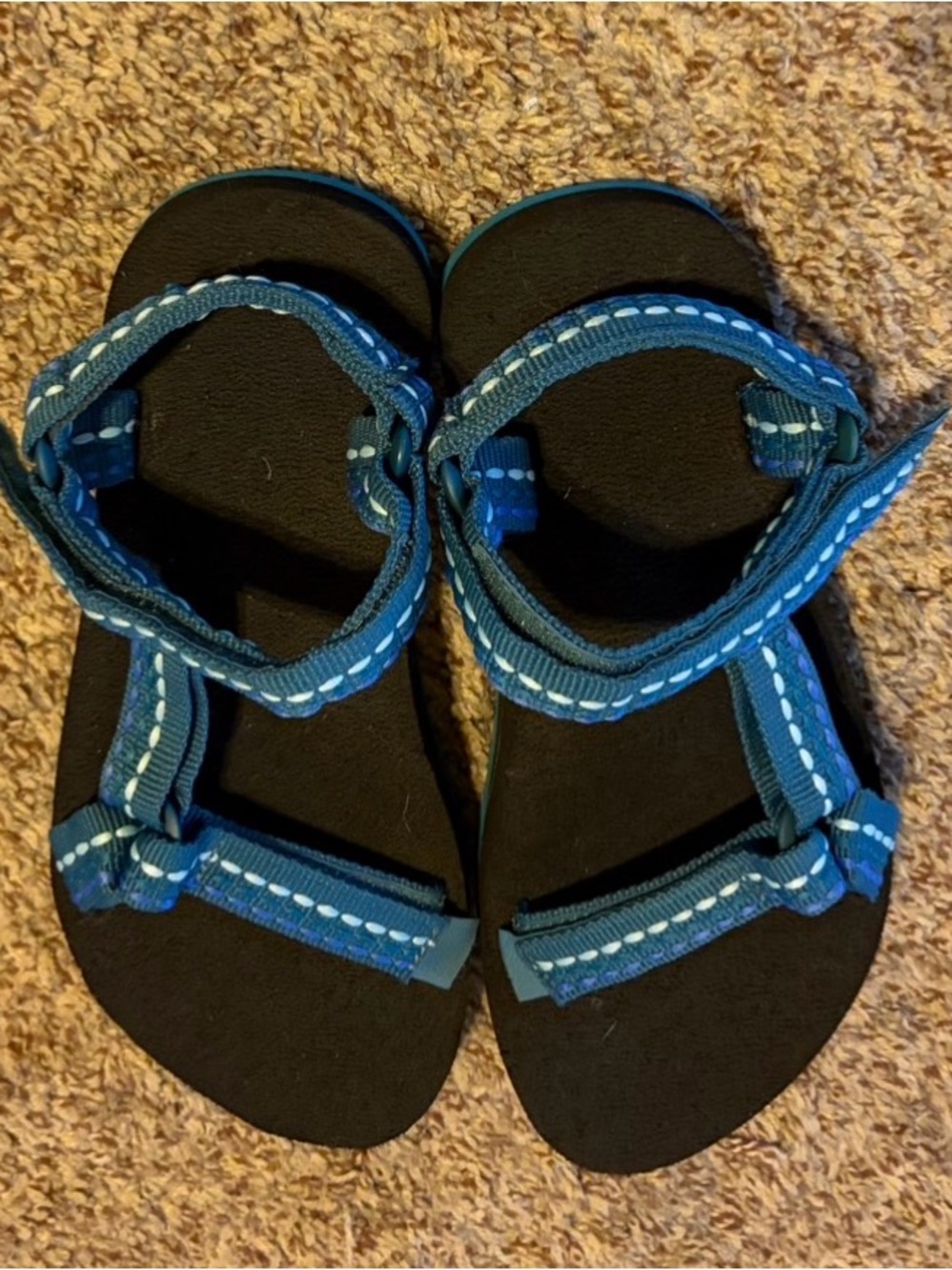 Teva Women’s  Blue and Black Strap Sandals Size 9
